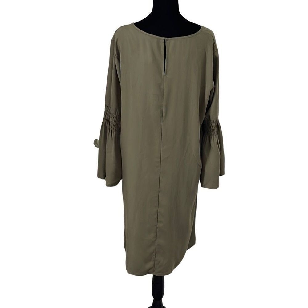 New York and Company Babydoll Dress. Size Medium. Army Green - Picture 3 of 11